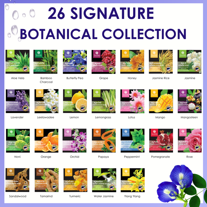 Premium Soap - Black Box Package - 100g - Butterfly Pea