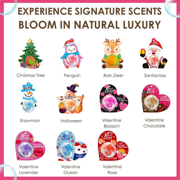 Bubble Bath Bomb - Valentine Package - 150g - Blossom