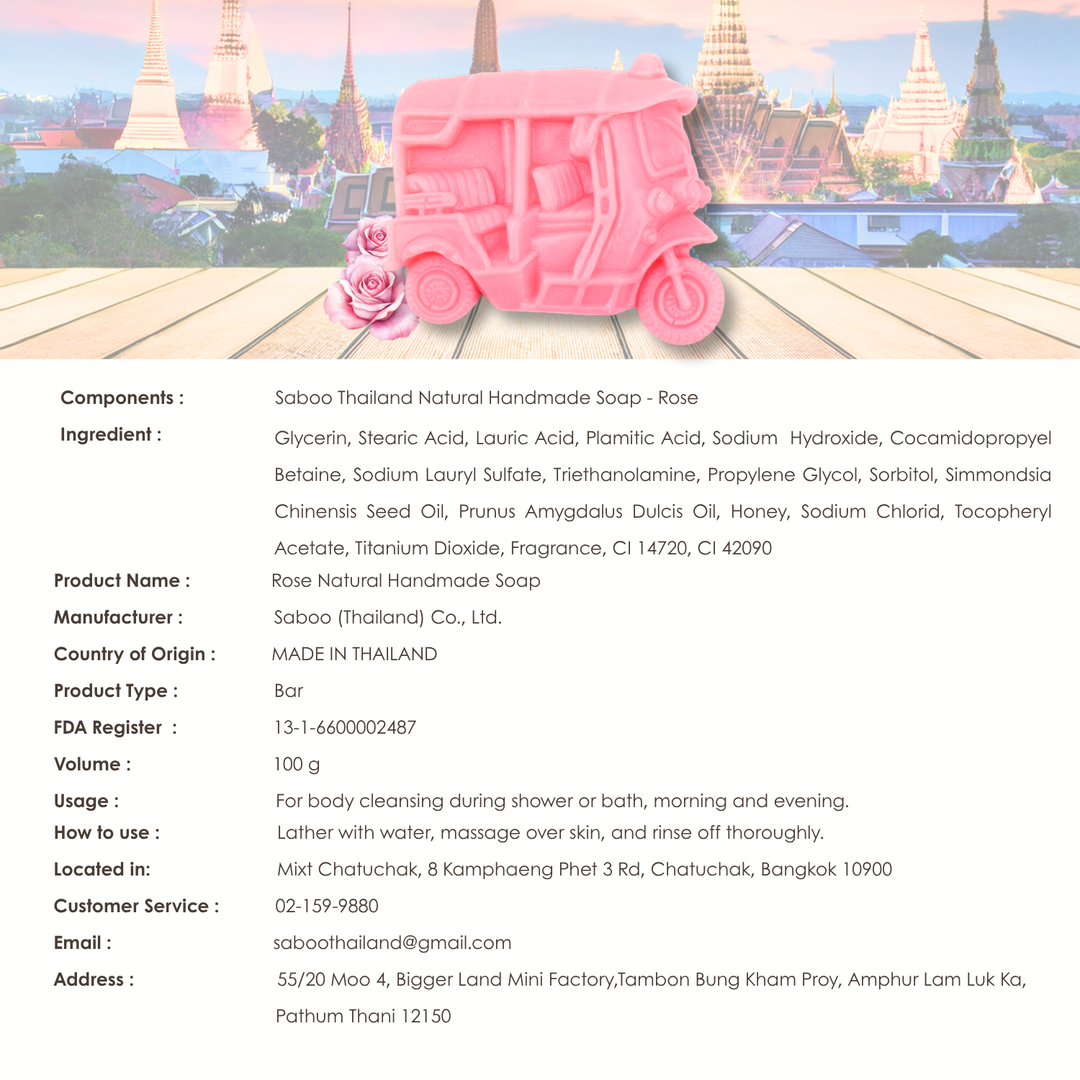 Natural Fancy Soap - Tuk Tuk - 100g - Rose