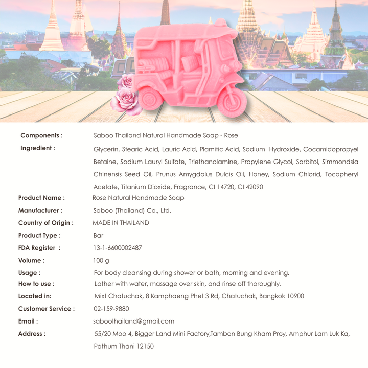 Natural Fancy Soap - Tuk Tuk - 100g - Rose