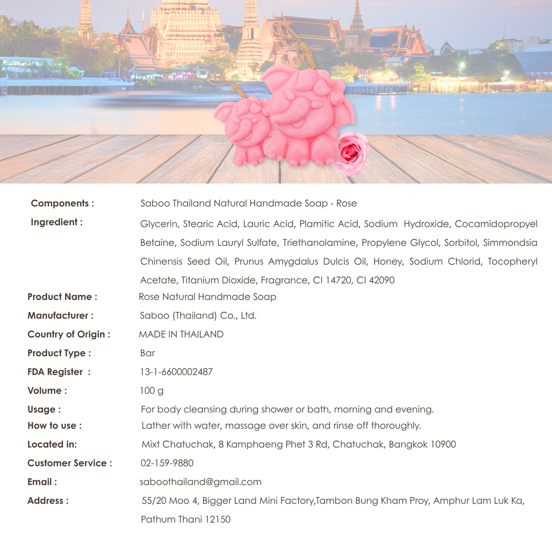 Natural Fancy Soap - Elephant - 100g - Rose