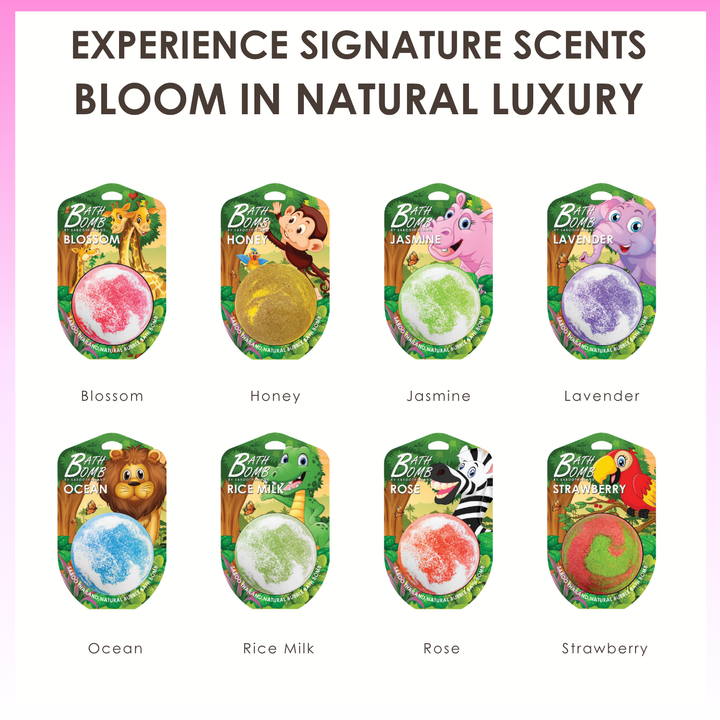 Bubble Bath Bomb - Jungle Package - 150g - Rose