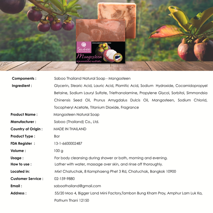 Natural Soap - Square Shape - 100g - Mangosteen