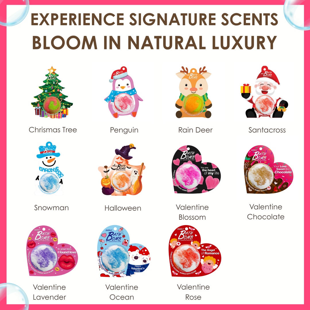 Bubble Bath Bomb - Valentine Package - 150g - Rose