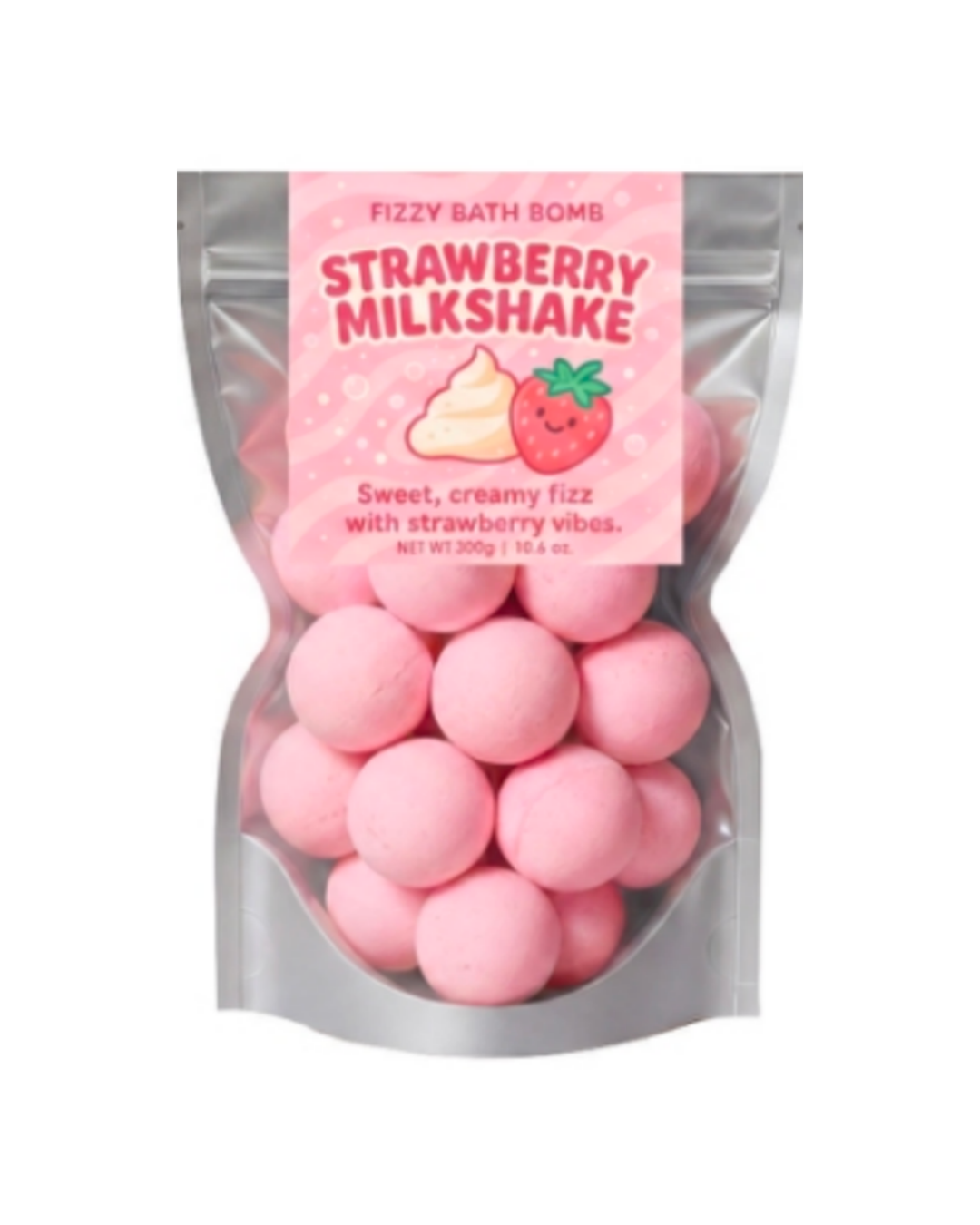 FIZZY BATH BOMB 300 G - Strawberry Milkshake