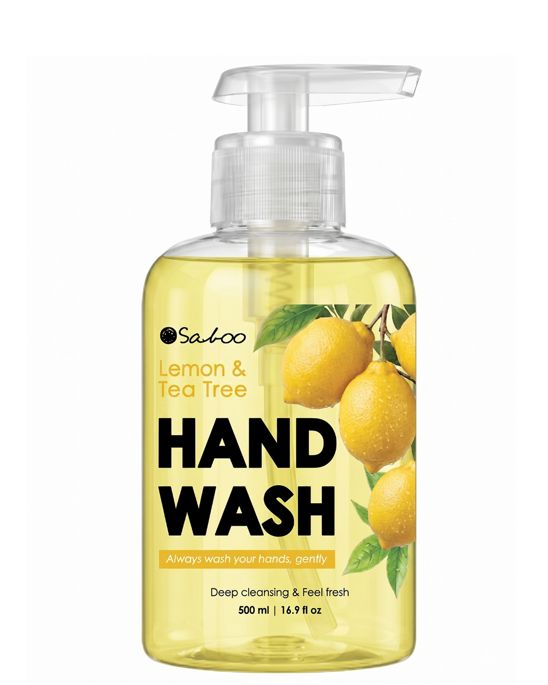 SABOO HAND WASH-500ML-LEMON & TEA TREE