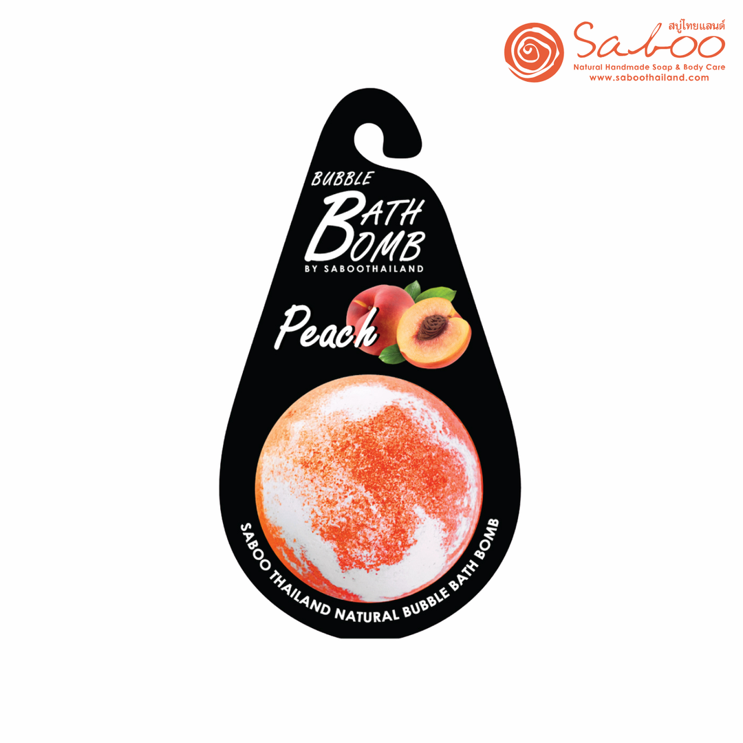 Bubble Bath Bomb - Black Package - 150g - Peach