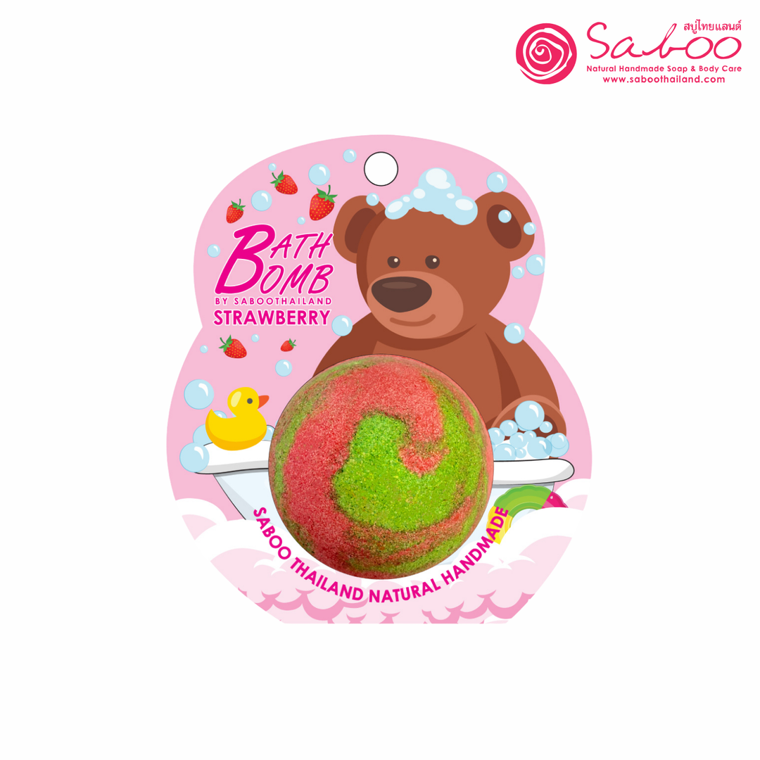Bubble Bath Bomb - Bear Package - 150g - Strawberry