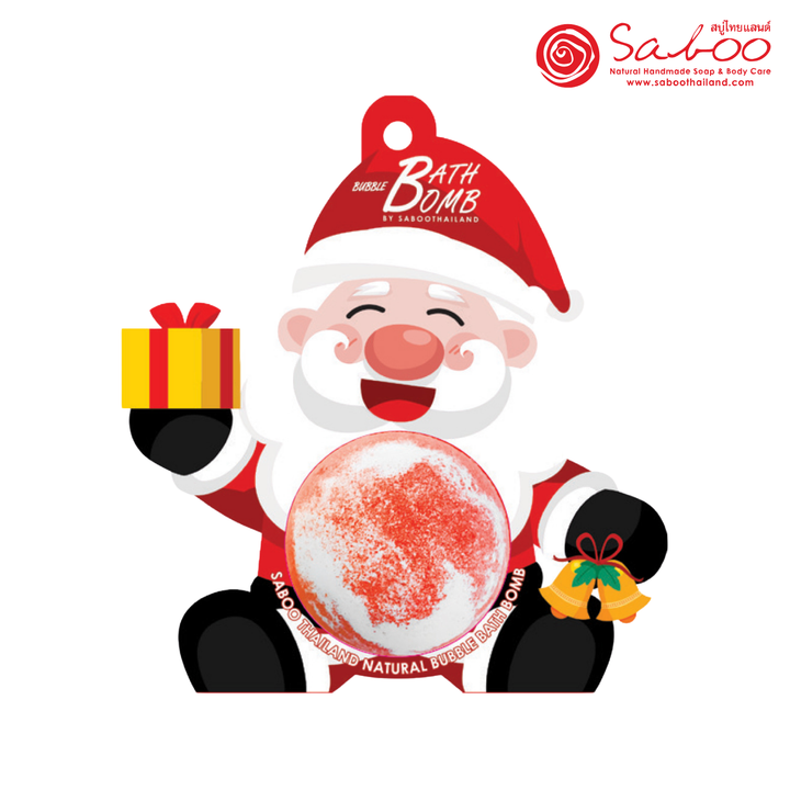 Bubble Bath Bomb - Christmas Santa Cross - 150g - Rose