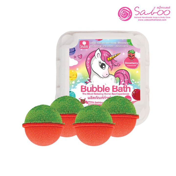 Bubble Bath Bomb - 4PCS Package - 150g - Strawberry