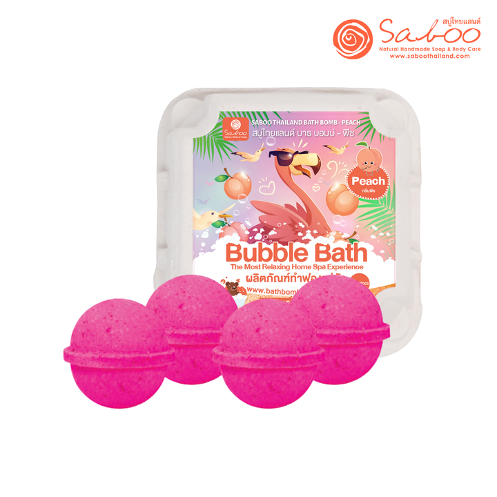 Bubble Bath Bomb - 4PCS Package - 150g - Peach