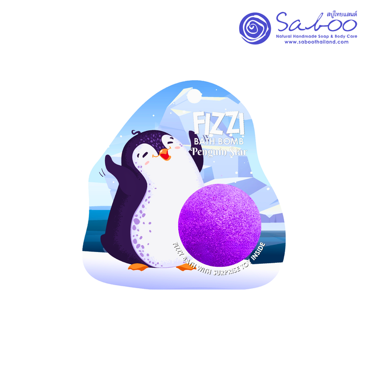 Fizzy Bath Bomb - Sea Animal Package - 100g - Penguin Star