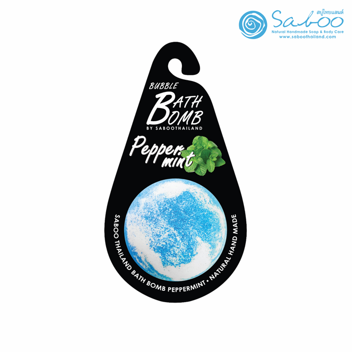 Bubble Bath Bomb - Black Package - 150g - Peppermint