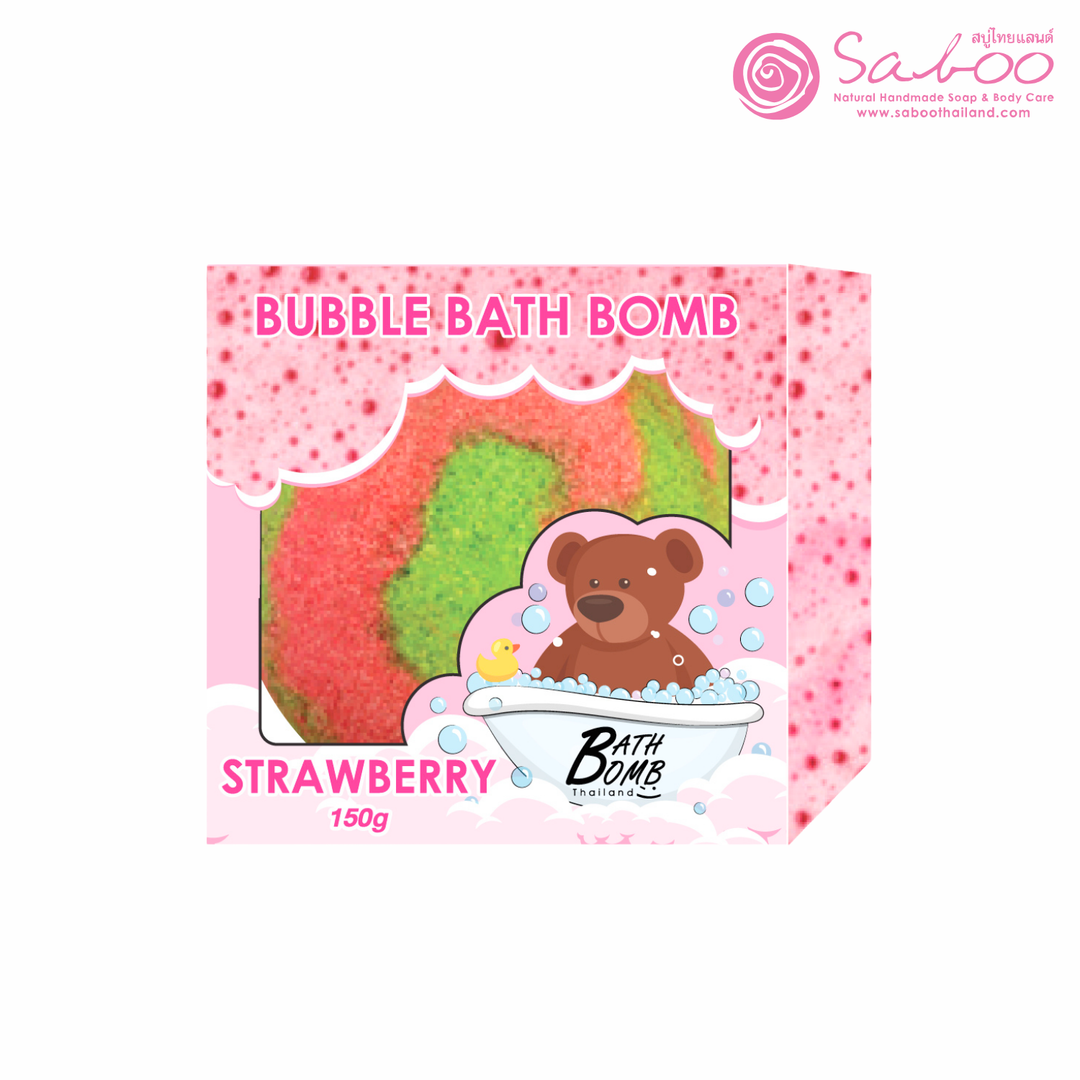 Bubble Bath Bomb - Box Package - 150g - Strawberry