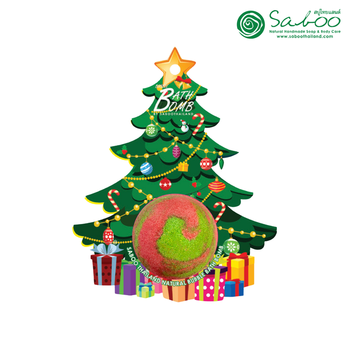 Bubble Bath Bomb - Christmas Tree - 150g - Strawberry