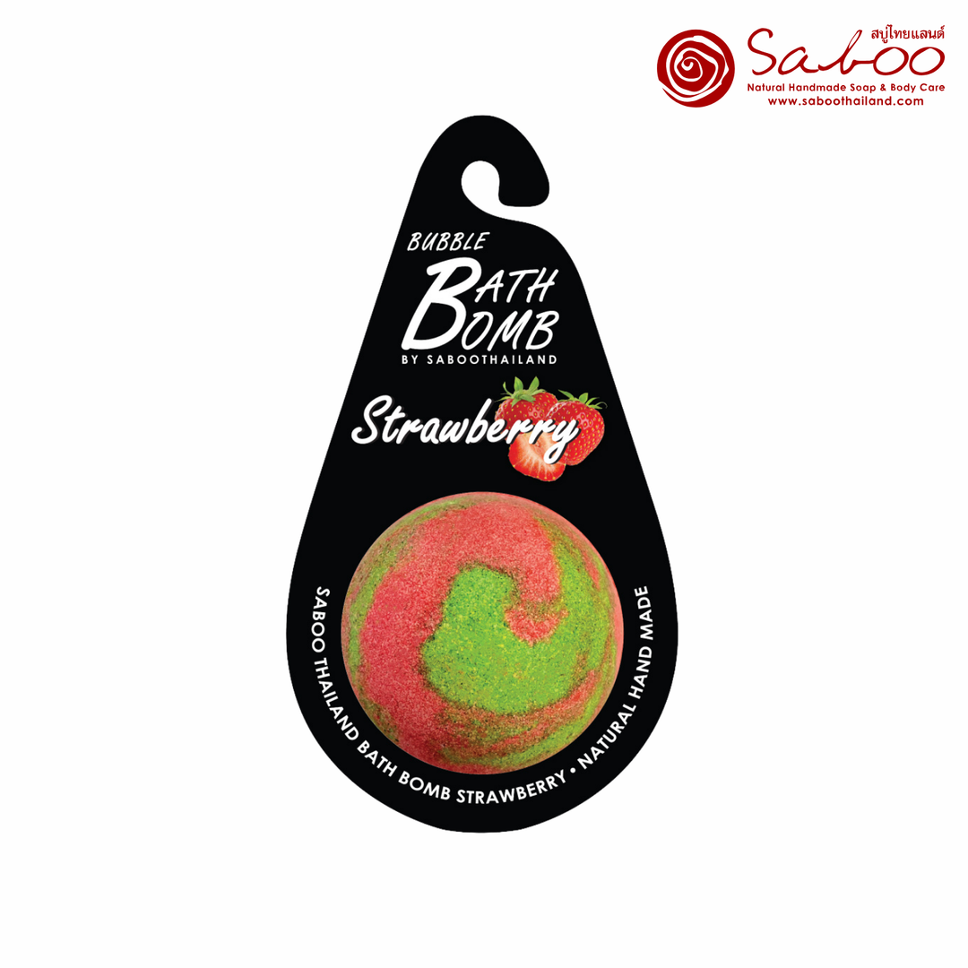Bubble Bath Bomb - Black Package - 150g - Strawberry