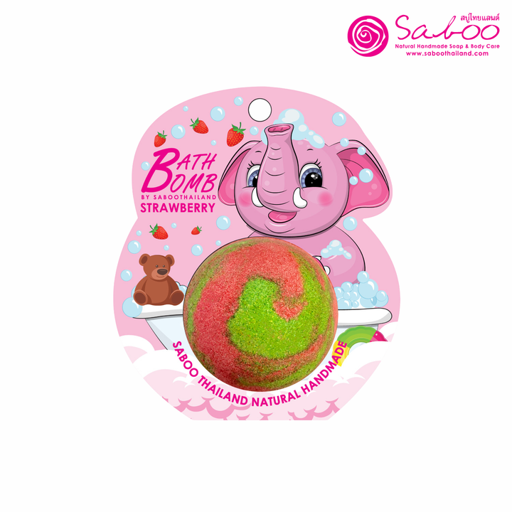 Bubble Bath Bomb - Elephant Package - 150g - Strawberry