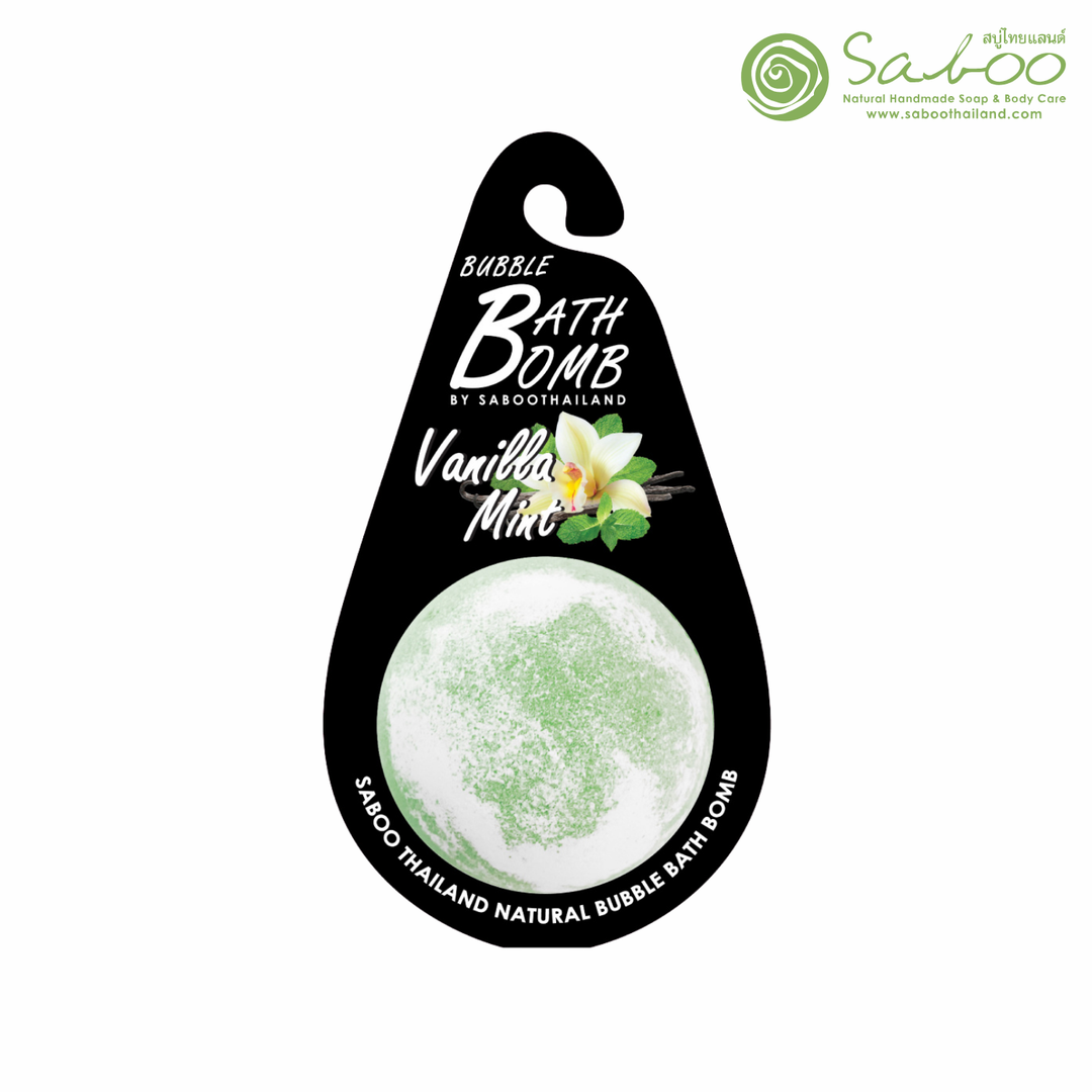 Bubble Bath Bomb - Black Package - 150g - Vanilla Mint