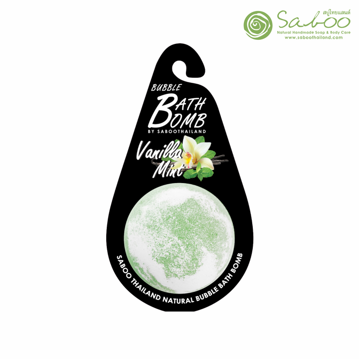 Bubble Bath Bomb - Black Package - 150g - Vanilla Mint