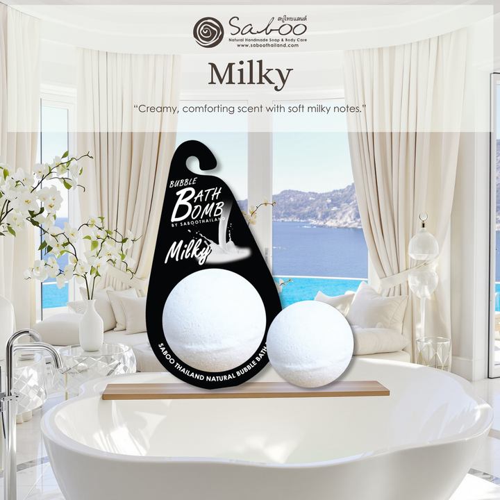 Bubble Bath Bomb - Black Package - 150g - Milky