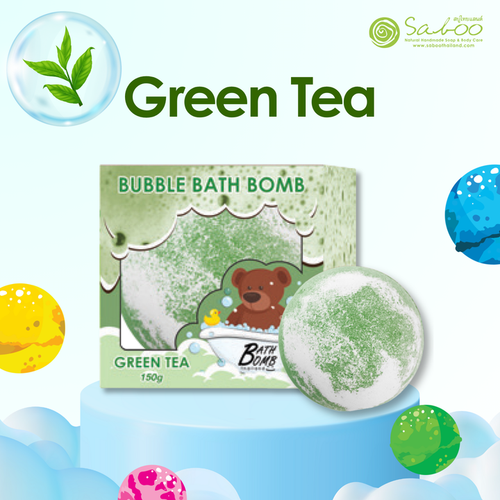 Bubble Bath Bomb - Box Package - 150g - Green Tea
