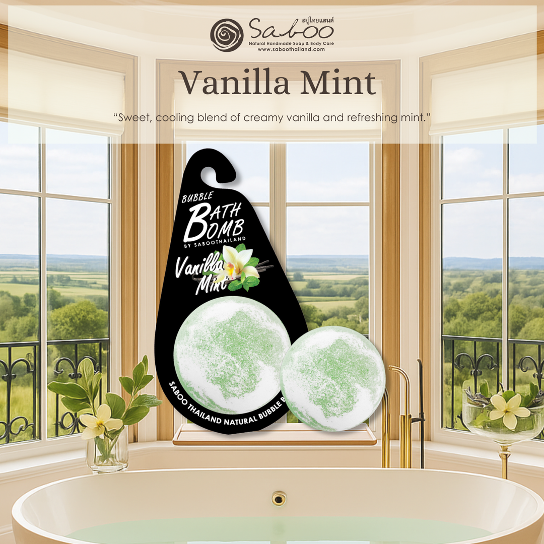 Bubble Bath Bomb - Black Package - 150g - Vanilla Mint