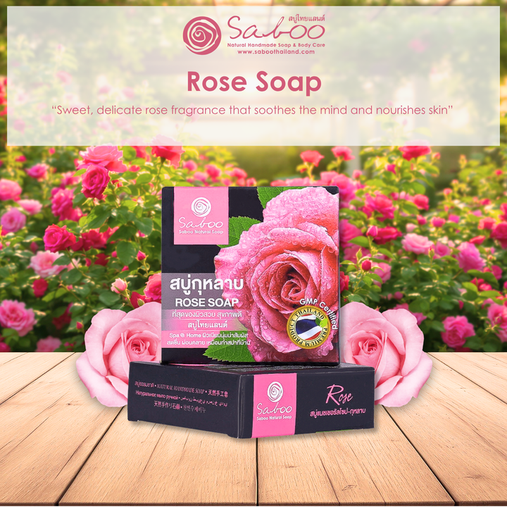 Premium Soap - Black Box Package - 100g - Rose