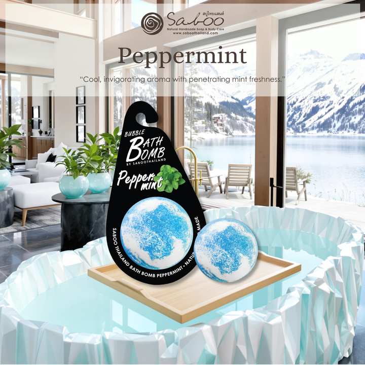 Bubble Bath Bomb - Black Package - 150g - Peppermint