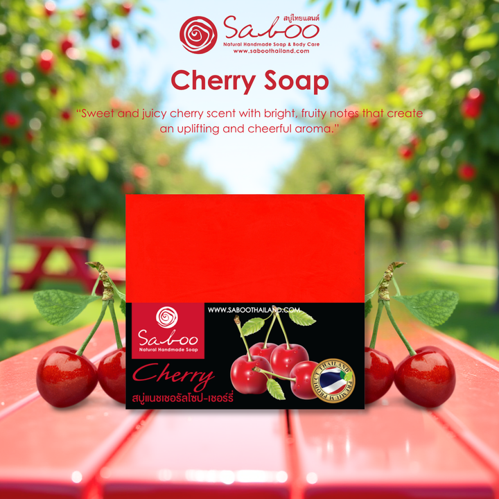 Natural Soap - Square Shape - 100g - Cherry