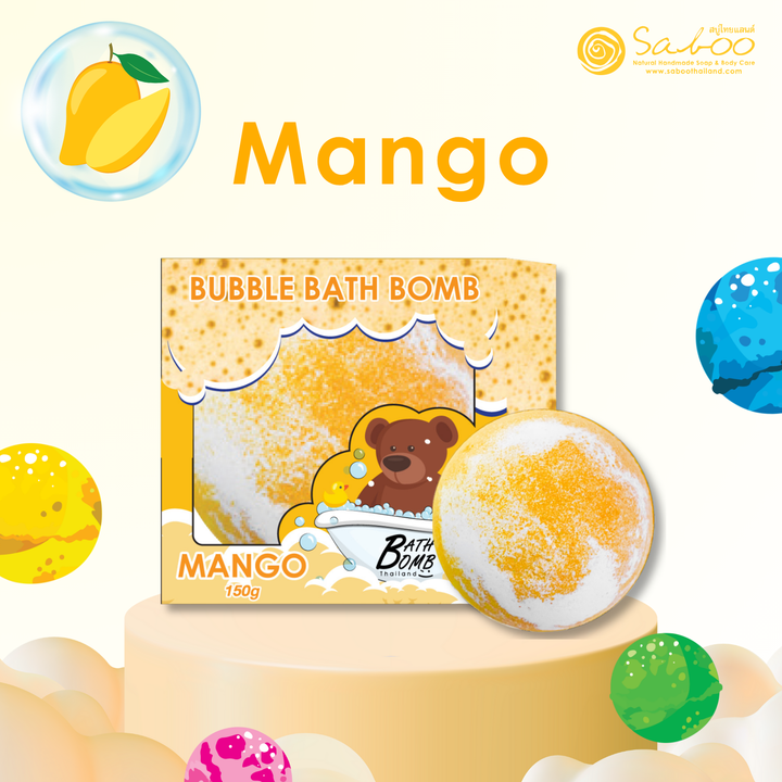 Bubble Bath Bomb - Box Package - 150g - Mango
