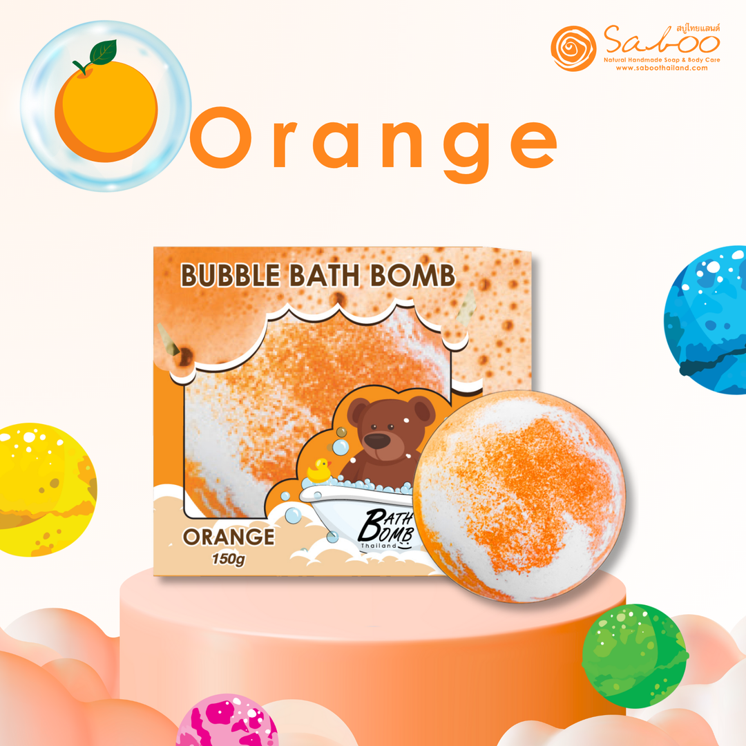 Bubble Bath Bomb - Box Package - 150g - Orange