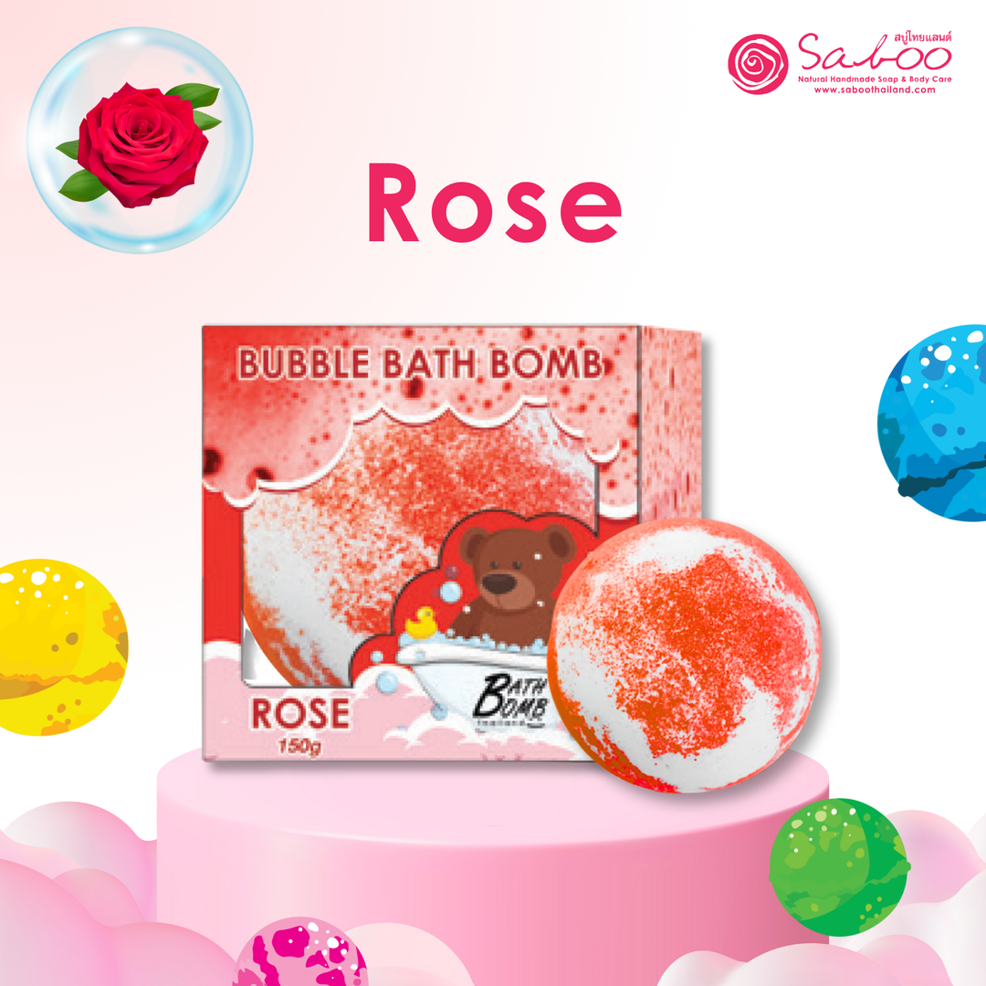 Bubble Bath Bomb - Box Package - 150g - Rose