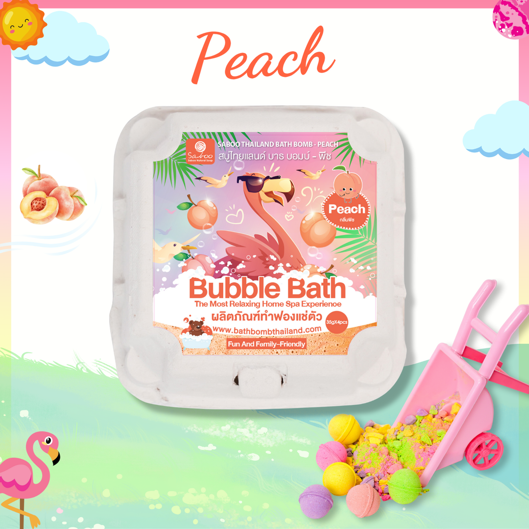 Bubble Bath Bomb - 4PCS Package - 150g - Peach