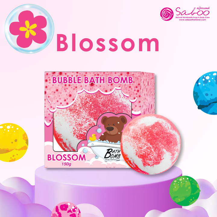 Bubble Bath Bomb - Box Package - 150g - Blossom