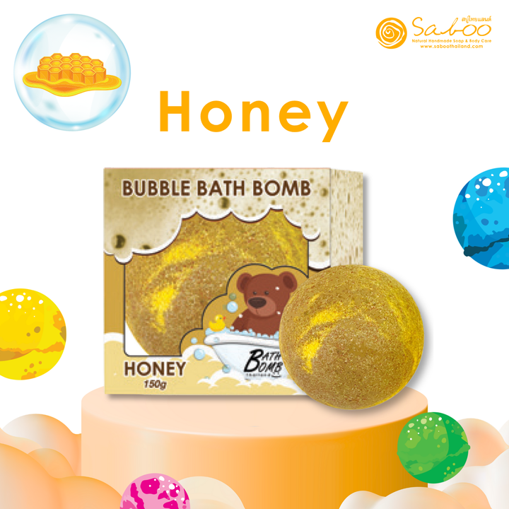 Bubble Bath Bomb - Box Package - 150g - Honey