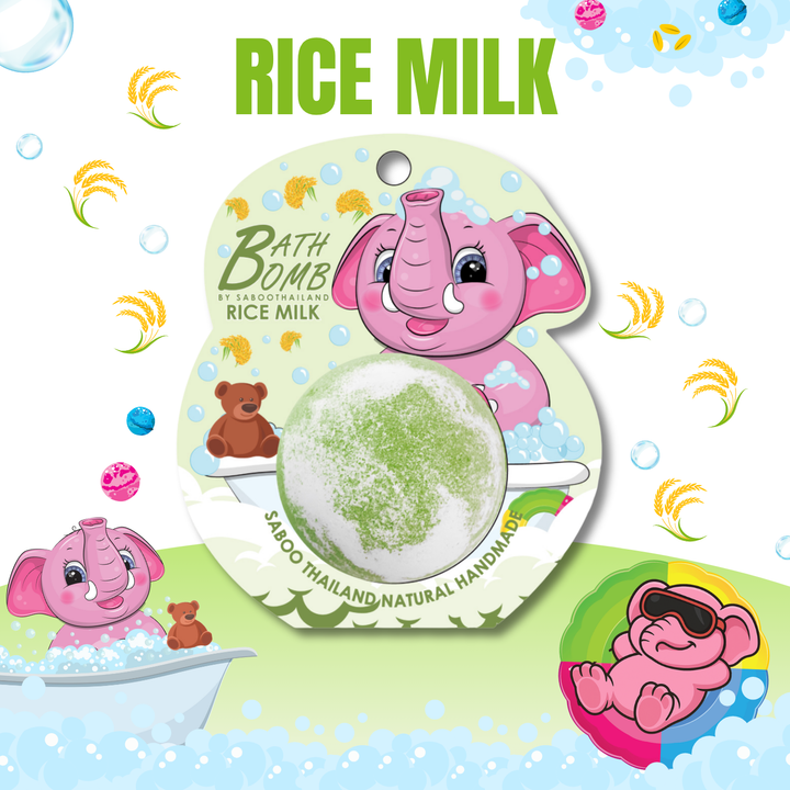 Bubble Bath Bomb - Elephant Package - 150g - Rice Milk