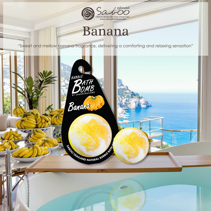 Bubble Bath Bomb - Black Package - 150g - Banana