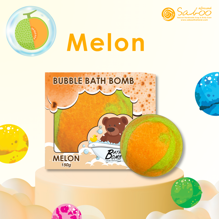 Bubble Bath Bomb - Box Package - 150g - Melon