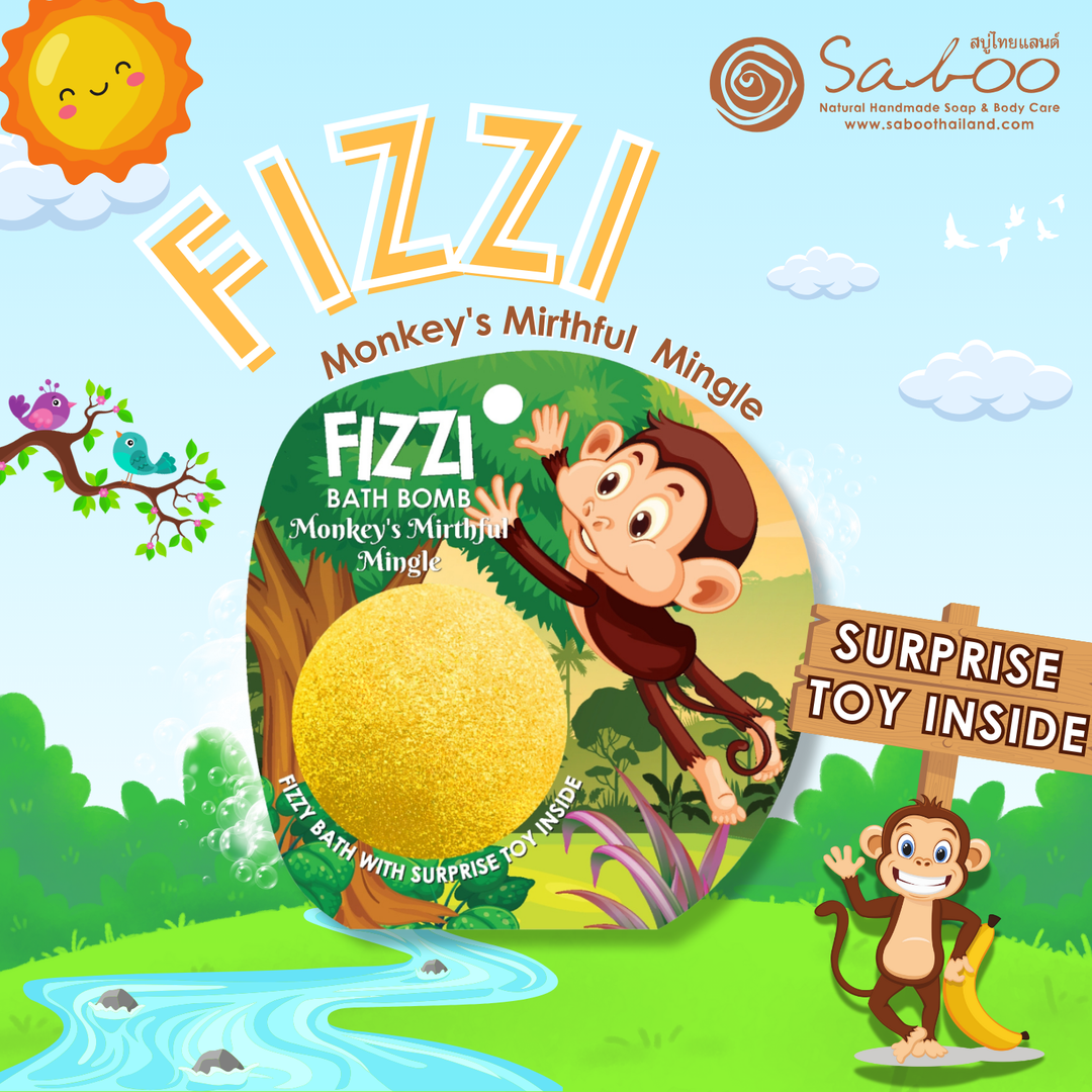 Fizzy Bath Bomb - Jungle Package - 100g - Monkey's Mirthful Mingle