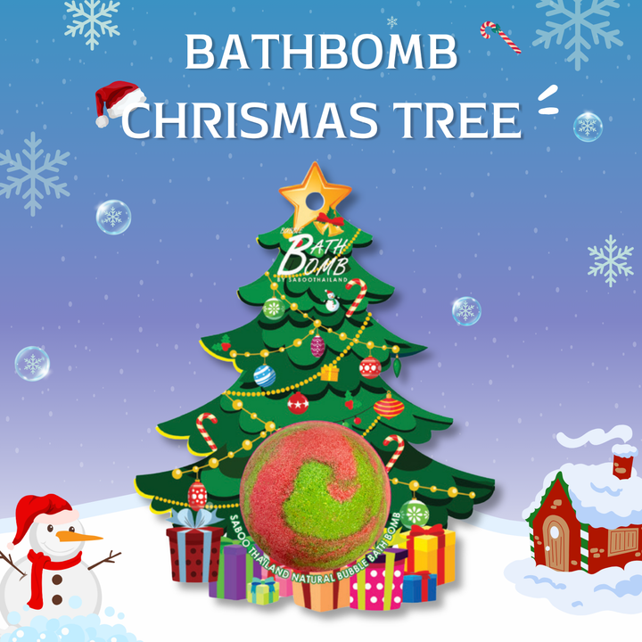 Bubble Bath Bomb - Christmas Tree - 150g - Strawberry