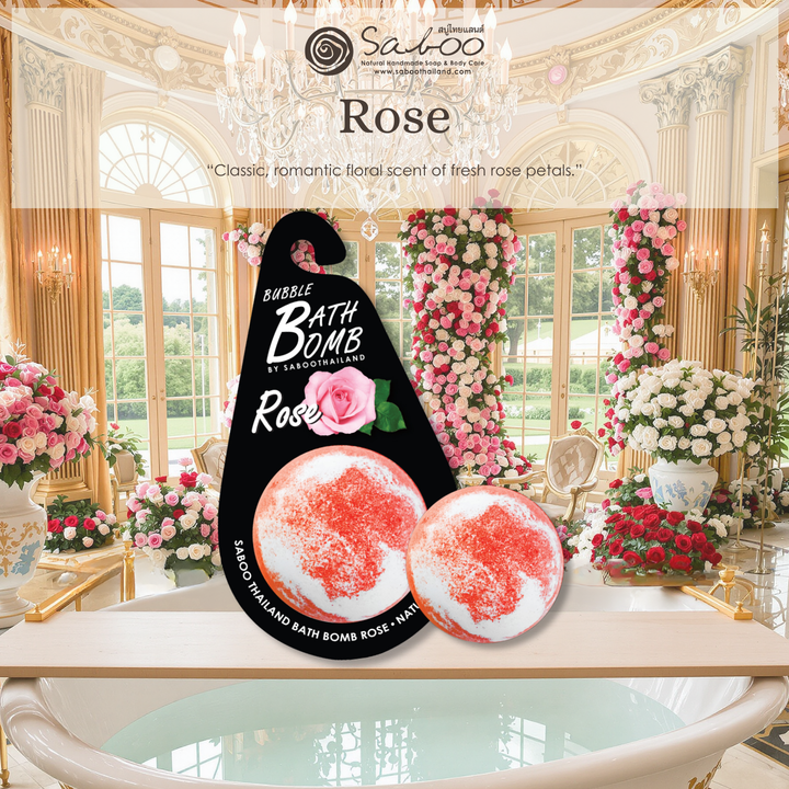 Bubble Bath Bomb - Black Package - 150g - Rose
