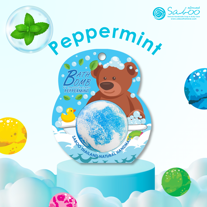 Bubble Bath Bomb - Bear Package - 150g - Peppermint