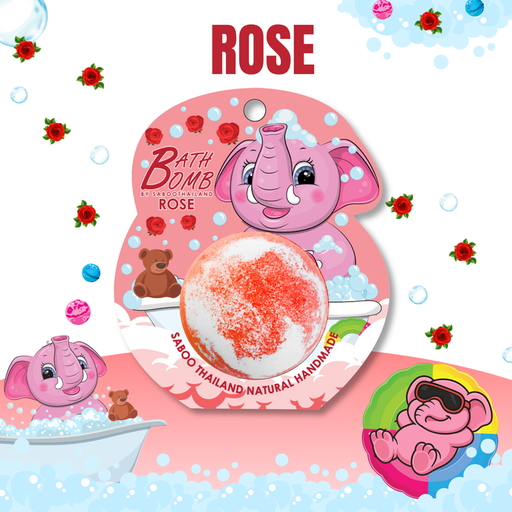 Bubble Bath Bomb - Elephant Package - 150g - Rose