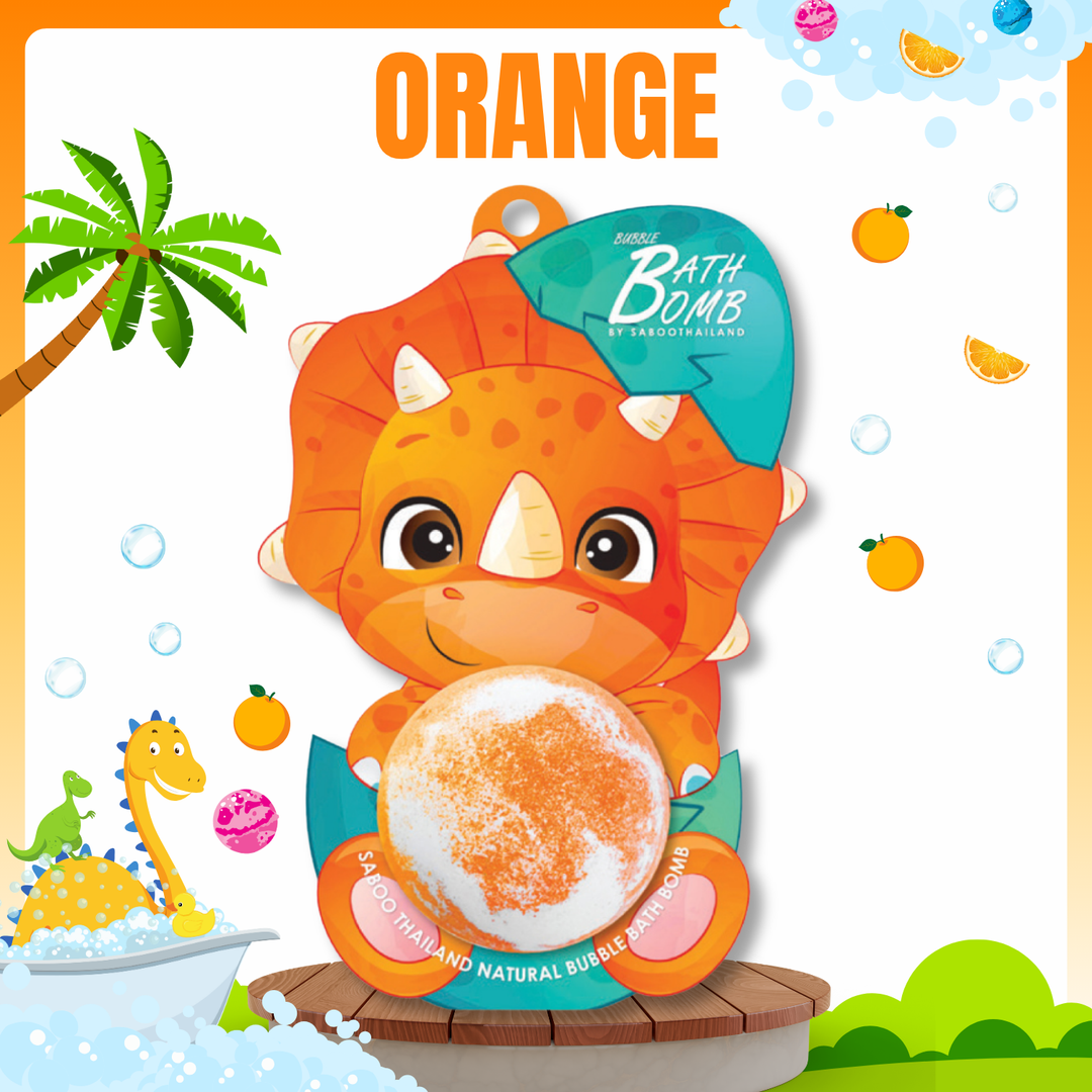 Bubble Bath Bomb - Dinosaur Package - 150g - Orange