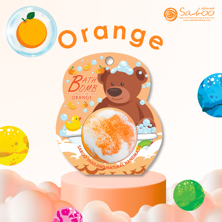 Bubble Bath Bomb - Bear Package - 150g - Orange