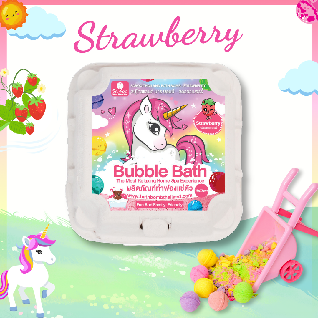 Bubble Bath Bomb - 4PCS Package - 150g - Strawberry