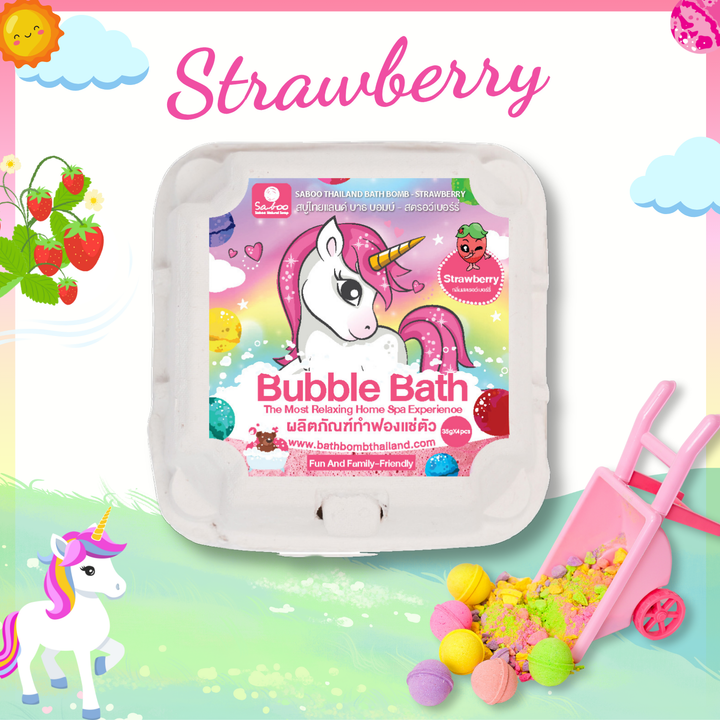 Bubble Bath Bomb - 4PCS Package - 150g - Strawberry