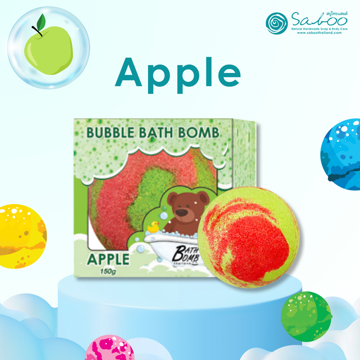 Bubble Bath Bomb - Box Package - 150g - Apple