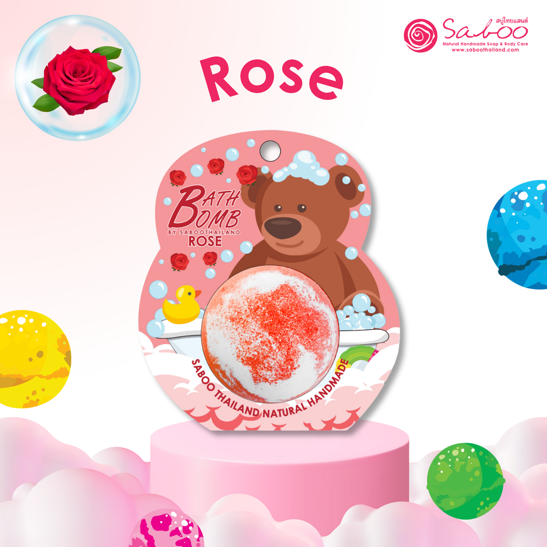 Bubble Bath Bomb - Bear Package - 150g - Rose
