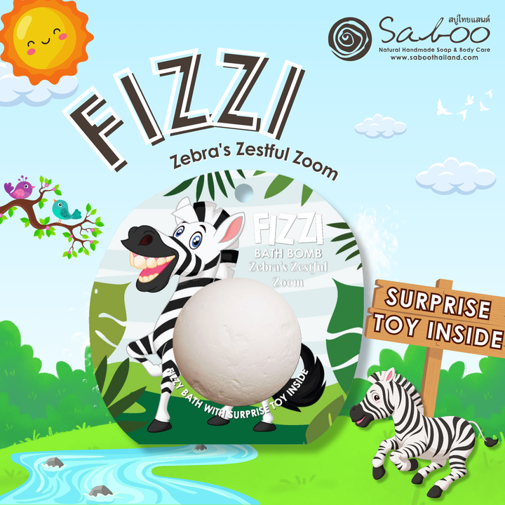 Fizzy Bath Bomb - Jungle Package - 100g - Zebra's Zestful Zoom